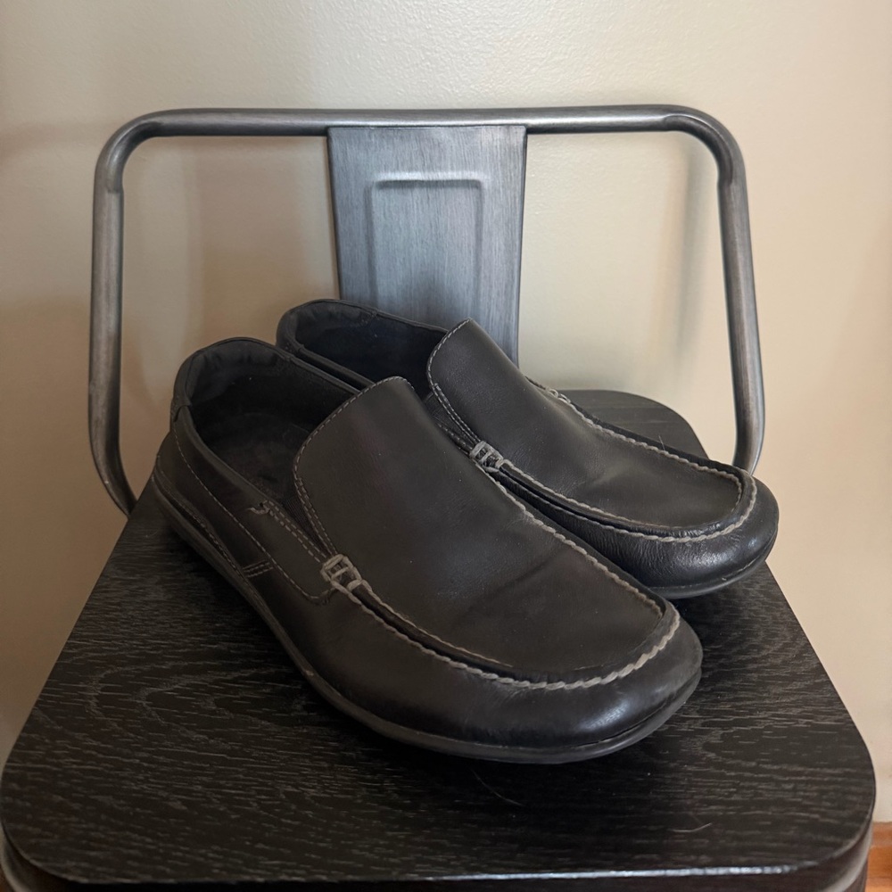 Rockport Men’s Black Leather Slip On Loafers Sz 8.5M Casual Comfort Shoes